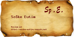Szőke Eutim névjegykártya